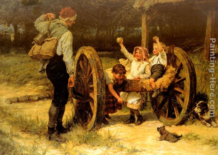 Merry as the day is long painting - Frederick Morgan Merry as the day is long art painting